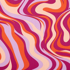 Satin de coton Vagues rétro | Poppy Fabrics – pourpre/orange, 