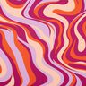 Satin de coton Vagues rétro | Poppy Fabrics – pourpre/orange,  thumbnail number 1