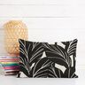Tissu de décoration Panama Feuilles élégantes – noir/nature,  thumbnail number 8