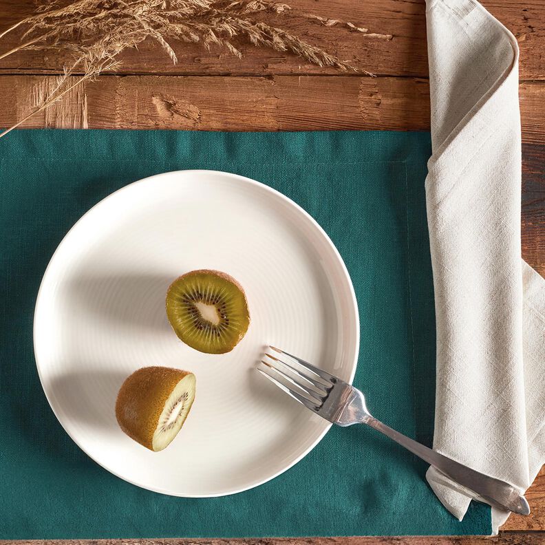 Tissu de lin en ramie mélangée medium – bleu pigeon,  image number 7