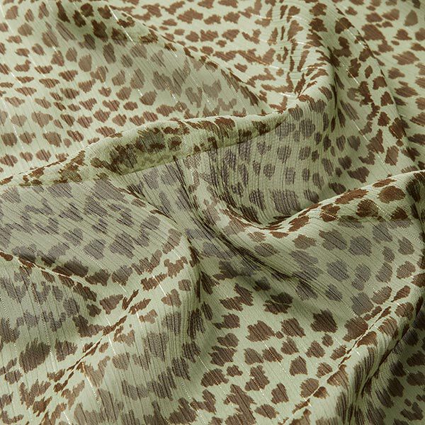 Crêpe mousseline avec fils de lurex & motif léopard – roseau,  image number 2
