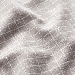 Jersey coton motif carreaux – gris clair, 
