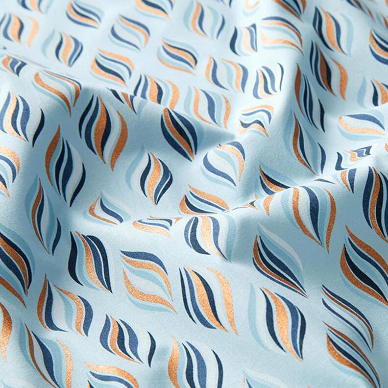 Popeline de coton décoration de Noël – bleu clair/or ancien,  image number 2