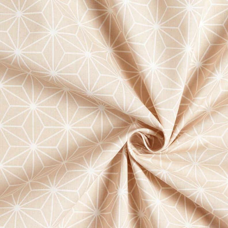 Tissu en coton Cretonne Étoiles japonaises Asanoha – sable,  image number 4