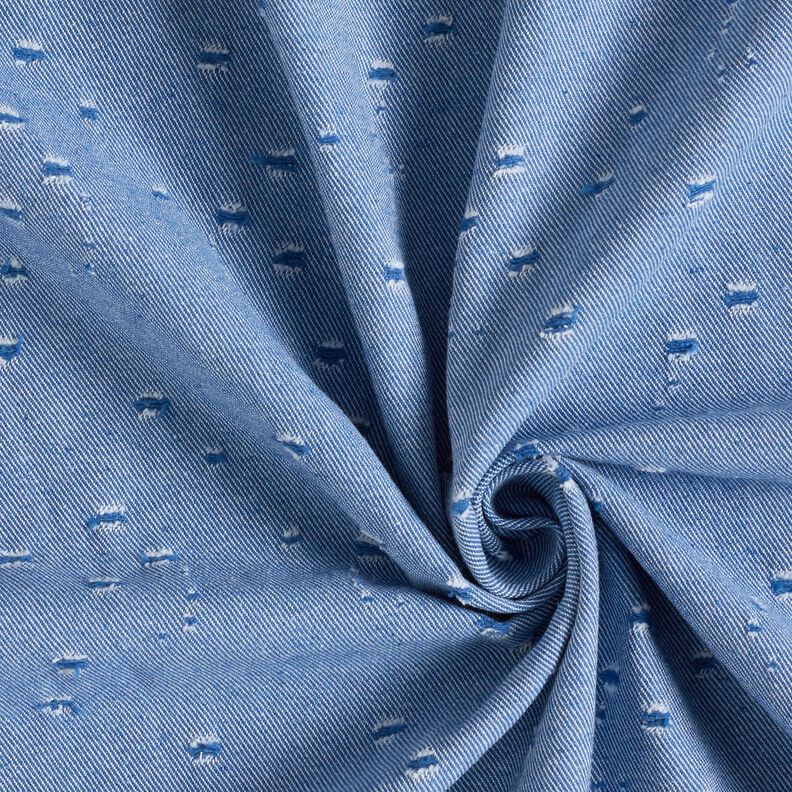 Denim de coton mélangé look destroy – bleu roi,  image number 1