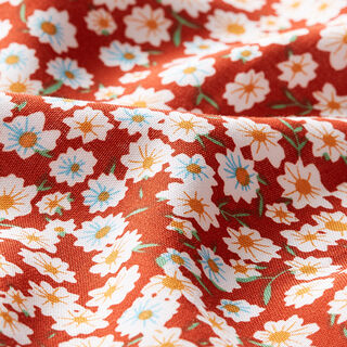 Tissu en viscose petites fleurs – rouge-orange, 