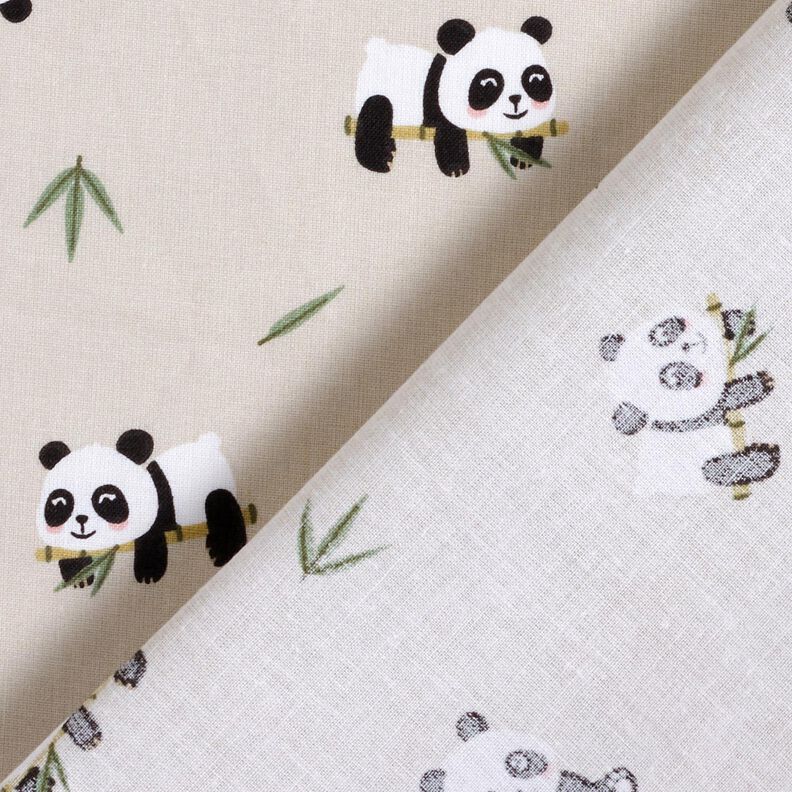 Tissu en coton Cretonne joli panda – nature, image number 4