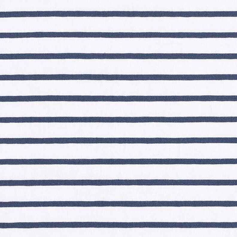 Jersey de coton Rayures fines et larges – blanc/bleu marine,  image number 1