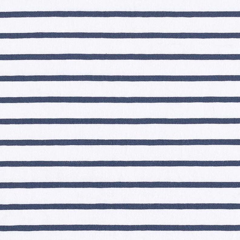 Jersey de coton Rayures fines et larges – blanc/bleu marine,  image number 1