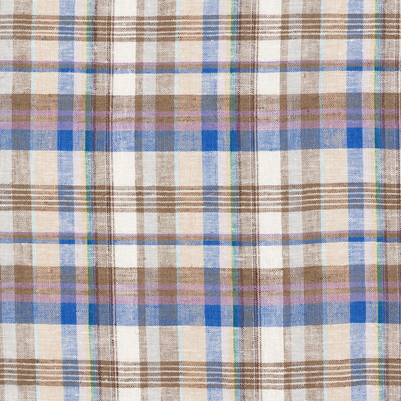 Lin et viscose mélangés Carreaux – olive, image number 1