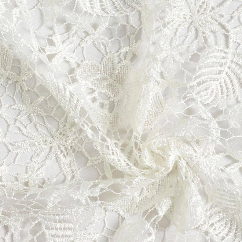 Dentelle avec paillettes et bord festonné – blanc,  image number 3