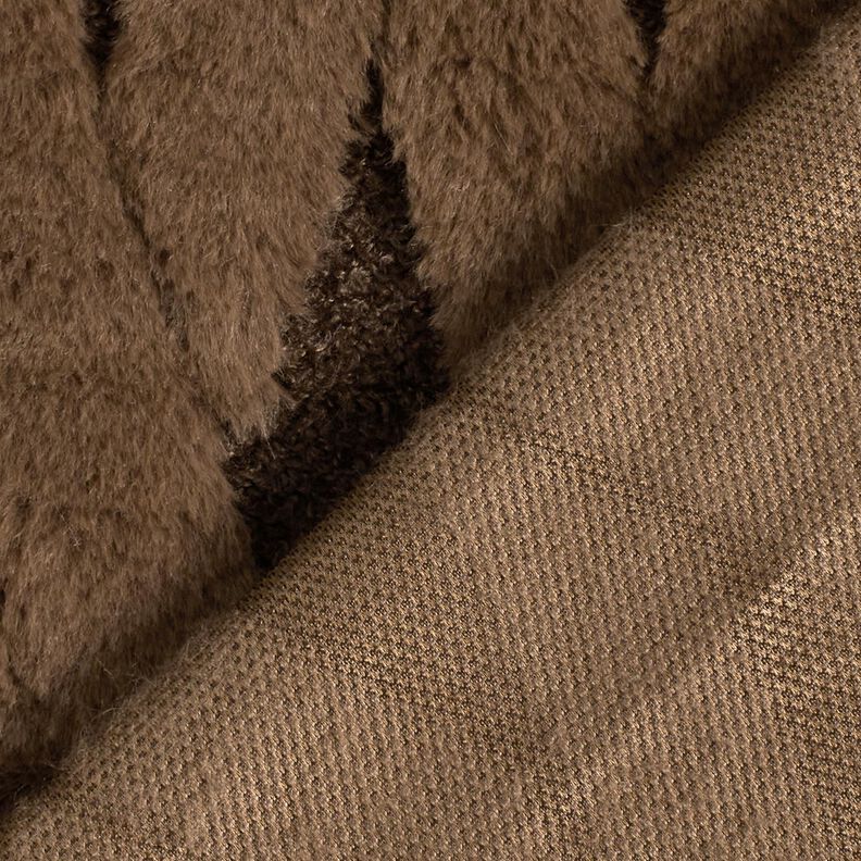 Fourrure synthétique Tissu bouclé Losanges – marron foncé, image number 4