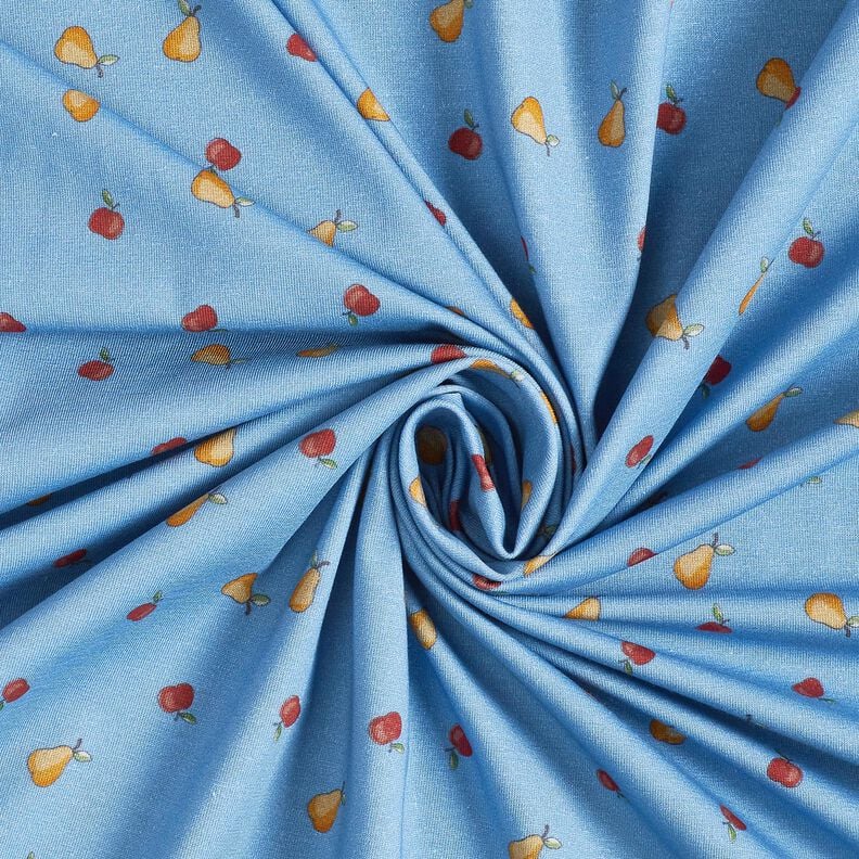 Jersey coton Pommes et poires – bleu jean,  image number 3
