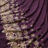 French Terry Sweat d’été Fleurs de givre Tissu bordure | Glitzerpüppi – aubergine/or ancien,  thumbnail number 2