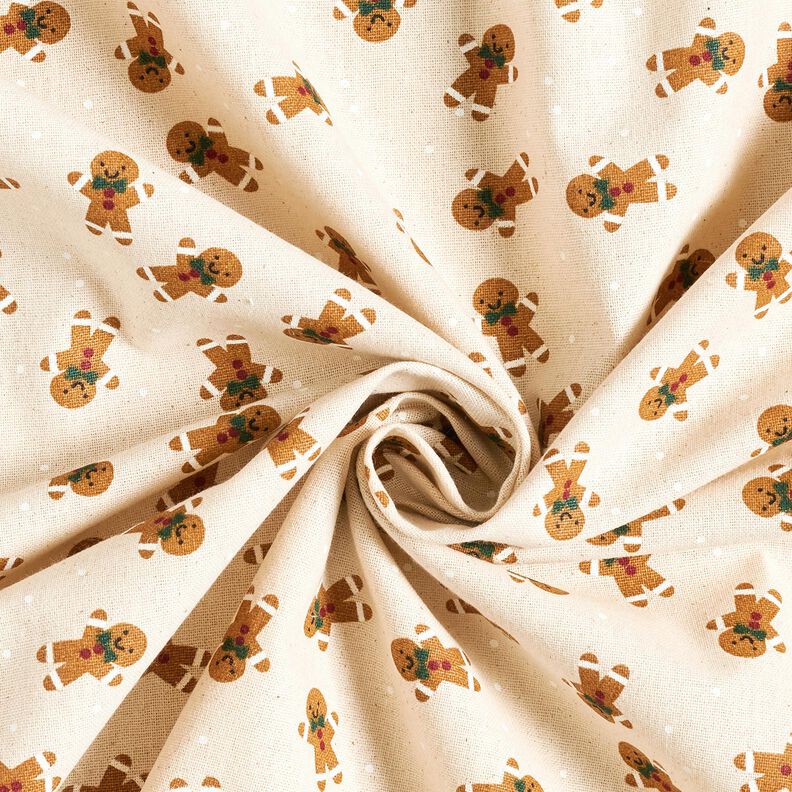 Tissu de décoration Canvas Bonhommes en pain d'épices – nature/caramel,  image number 3