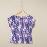 Jersey viscose Coups de pinceau – blanc/lilas bleu,  thumbnail number 5