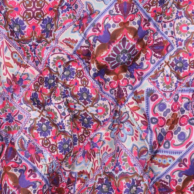 Tissu matelassé Double face Losanges | Poppy Fabrics – lilas bleu/brun-marron,  image number 2