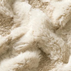 Fourrure synthétique Tissu bouclé Losanges – sable/nature,  Fourrure synthétique Tissu bouclé Losanges – sable/nature,