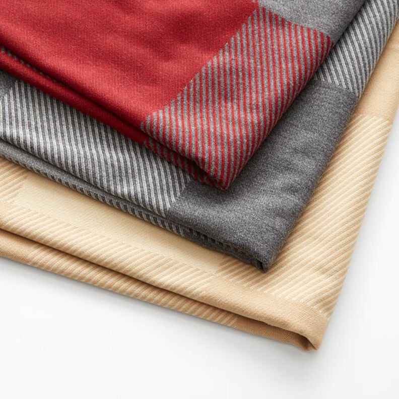 Tissu de décoration Jacquard Plaid Vichy – beige, image number 3