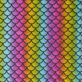 Jersey feuilles Écailles de sirène arc-en-ciel – noir/mélange de couleurs, 