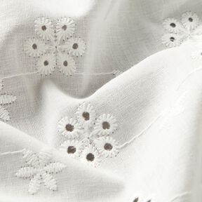 Tissu de coton à broderie Petites fleurs – blanc, 