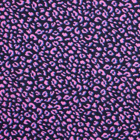 Coton enduit motif léopard abstrait | Poppy Fabrics – bleu nuit/rose vif, 
