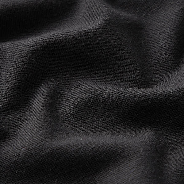 Jersey mélange coton lin uni – noir,  image number 2