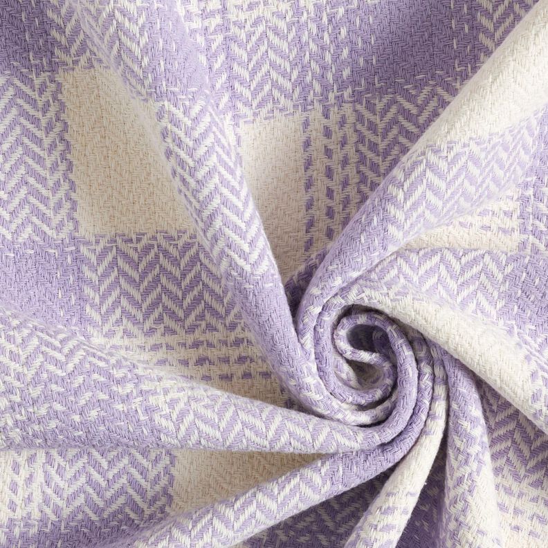 Tissu pour manteau Coton mélangé à carreaux – mauve/ivoire,  image number 3