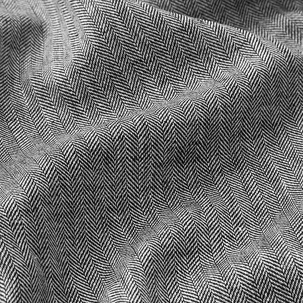 Mélange lin-coton chevron – noir,  image number 2