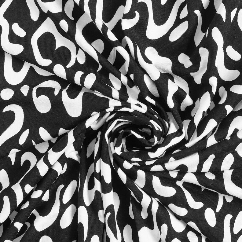 Jersey viscose Motif léopard abstrait – noir/blanc,  image number 4