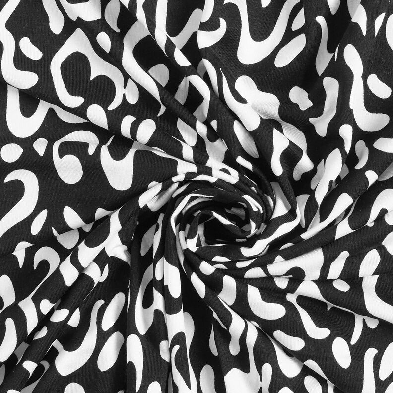 Jersey viscose Motif léopard abstrait – noir/blanc, image number 4