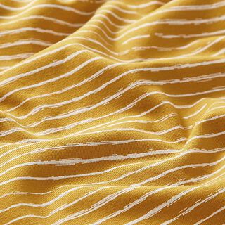 Jersey coton Bandes de gribouillage – moutarde, 