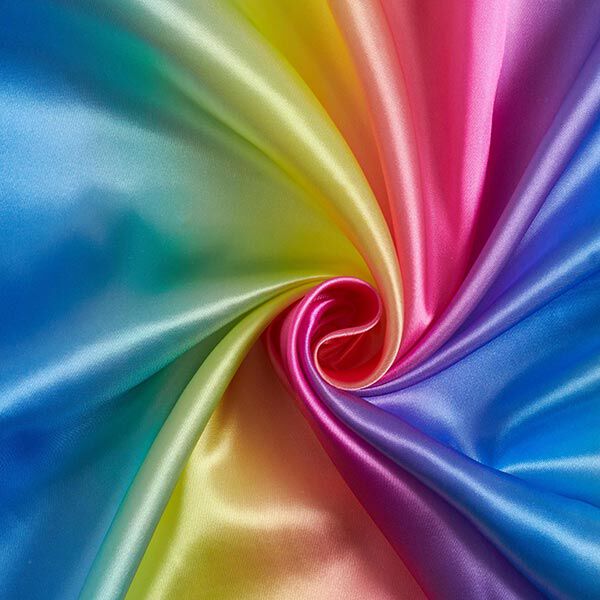 Polyester de satin arc-en-ciel dégradé de couleurs,  image number 4