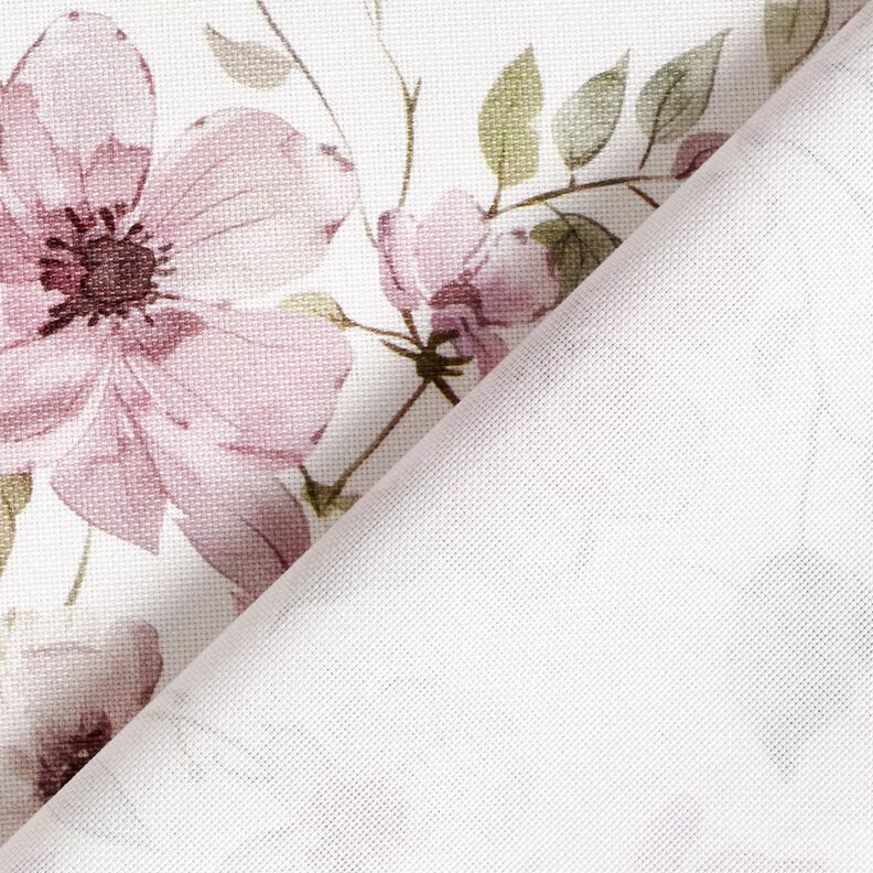 Tissu pour nappe Fleurs à l'aquarelle – ivoire/vieux rose clair, image number 5