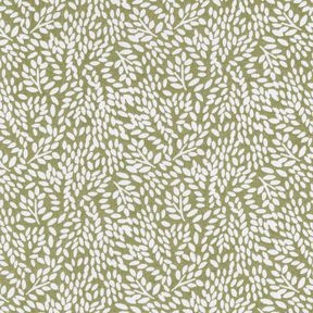 Tissu en coton Cretonne Mini feuilles – kaki clair/blanc, 