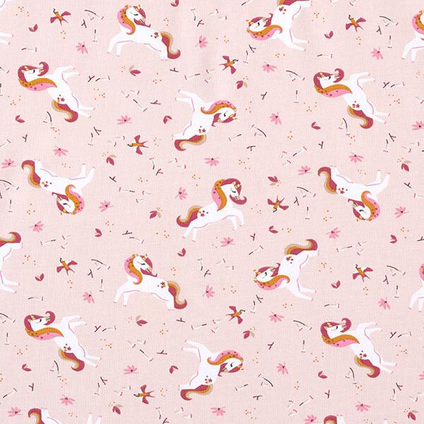 Jersey coton Licorne romantique – rosé,  image number 1