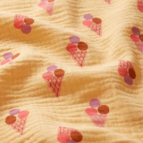 Tissu double gaze de coton Glace – jaune vanille, 