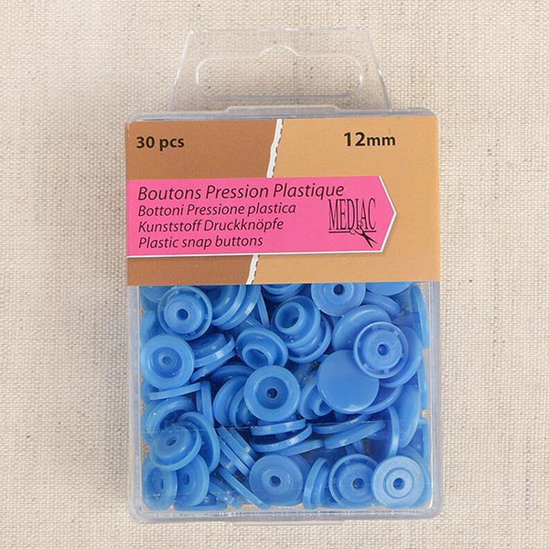 Boutons-pression [ 30 Pièces / Ø12 mm ] – bleu ciel,  image number 1