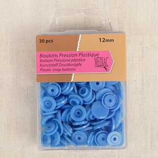 Boutons-pression [ 30 Pièces / Ø12 mm   ] – bleu ciel, 