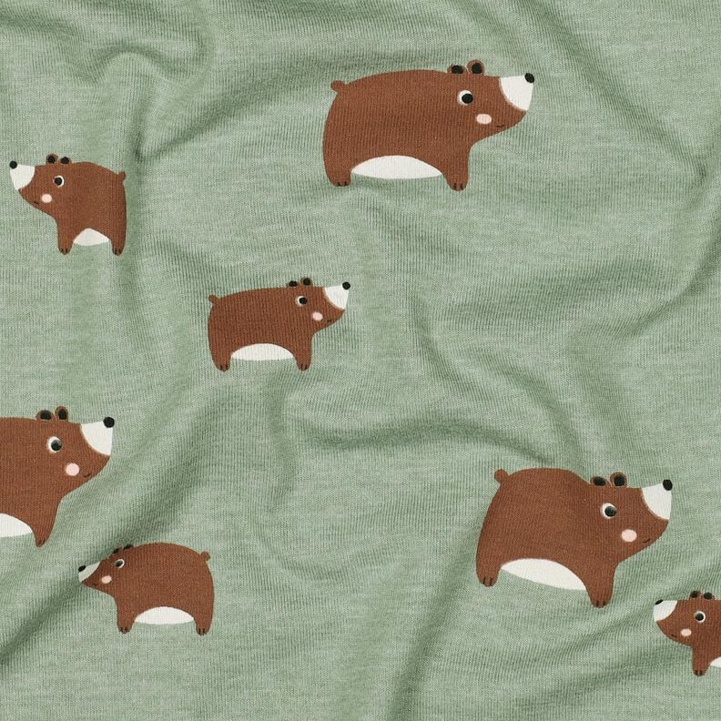 Jersey coton Ours | Poppy Fabrics – roseau/brun-marron, image number 2