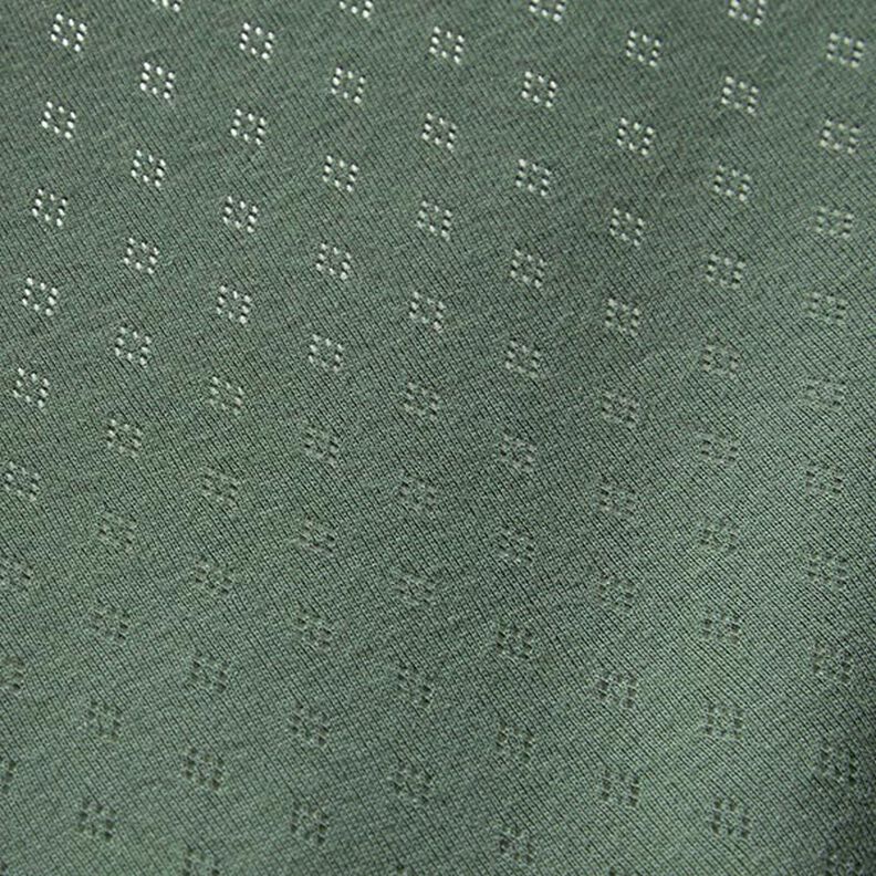 Jersey finement tricoté à motif ajouré – vert foncé,  image number 3