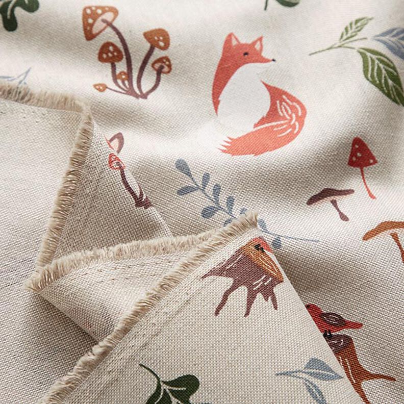Tissu de décoration Semi-panama animaux de la forêt – nature,  image number 3