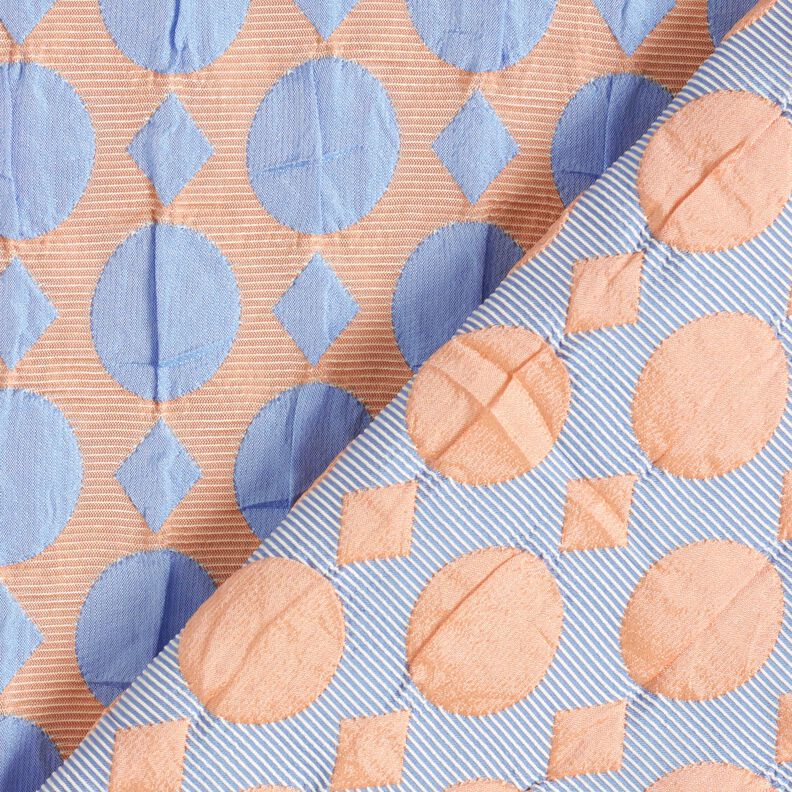 Cloqué points et losanges – bleu clair/abricot,  image number 4