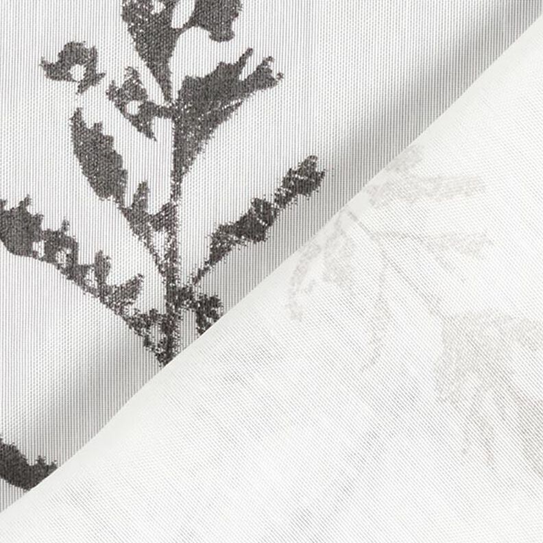 Tissu pour voilages Voile Herbes fines 295 cm – blanc/noir,  image number 4