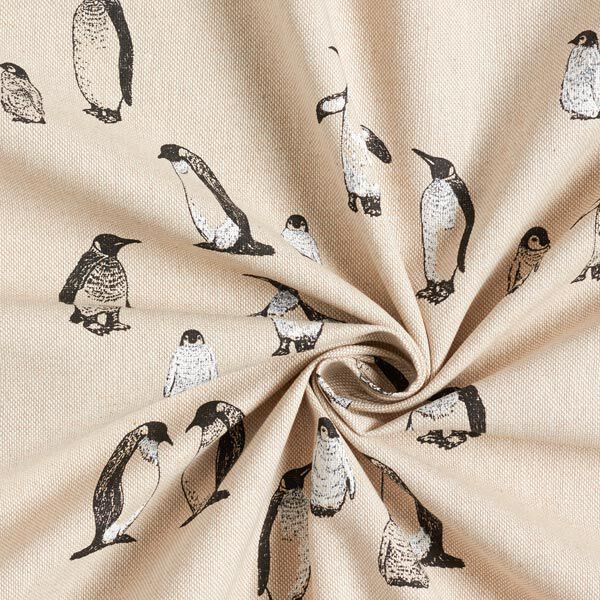 Tissu de décoration Semi-panama Pingouins – nature,  image number 5