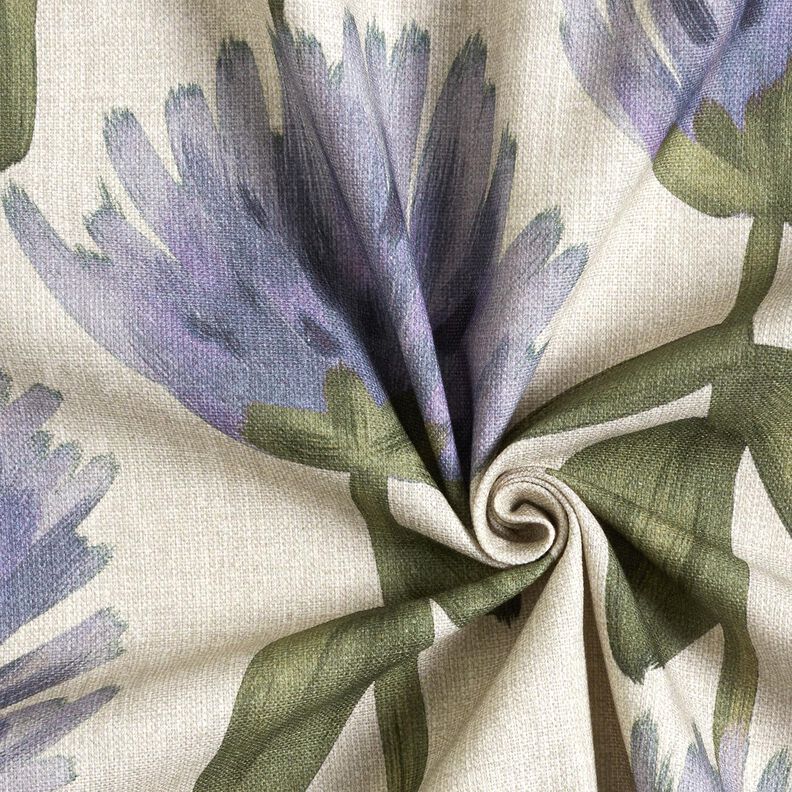 Tissu de décoration Semi-panama trèfle en fleurs – gris bleu/taupe clair, image number 3