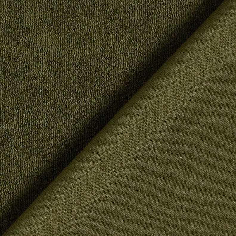 Tissu éponge Stretch Uni – olive foncé, image number 3