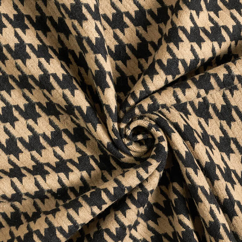 Tissu pour manteau en coton mélangé Pied de poule – noir/anémone,  image number 3
