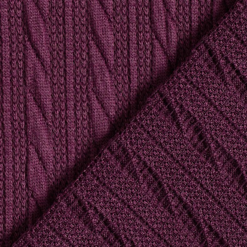 Tricot Cloqué Torsades – merlot,  image number 4