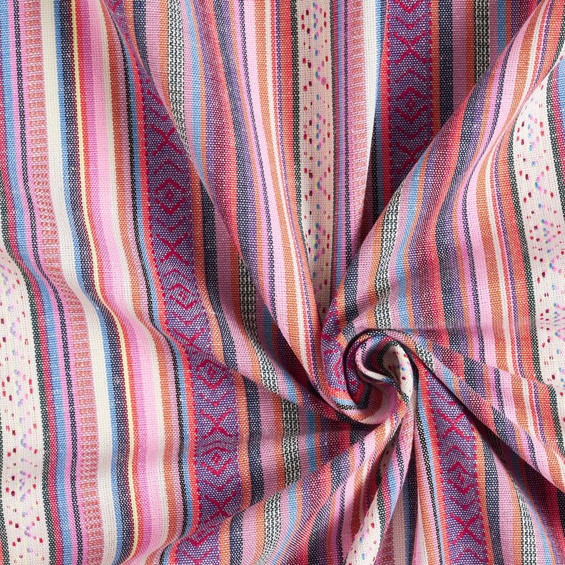 Tissu de décoration Jacquard Rayures pastel – rose/lilas, image number 3